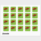 Red Poison Dart Frog Vierkante Sticker (Vel)