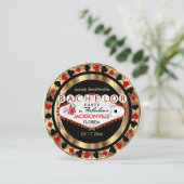 Red Poker Chip Bachelor Party - DIY City & State Kaart (Staand voorkant)