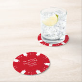 Red Poker Chip Casino Thed Wedding  Ronde Kartonnen Onderzetter (Insitu)