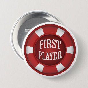 Red Poker Chip eerste spelersbordspel Ronde Button 7,6 Cm