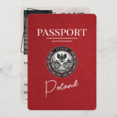 Red Poland Passport Bewaar de datum Save The Date (Voorkant / Achterkant)