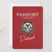 Red Poland Passport Bewaar de datum Save The Date (Voorkant)