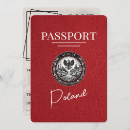 Red Poland Passport Bewaar de datum Save The Date