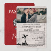 Red Poland Passport Uitnodiging voor het Huwelijk (Voorkant / Achterkant)