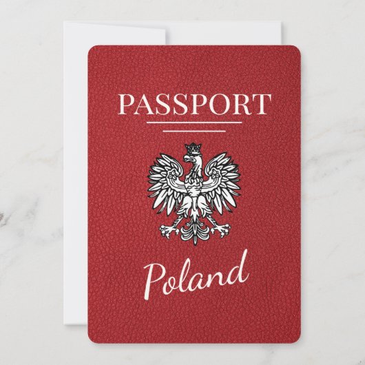 Red Poland Passport Uitnodiging voor het Huwelijk (Achterkant)