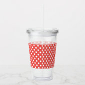 Red Polka Dot and Black Cat Personalized Acryl Drinkbeker (Rechts)