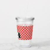 Red Polka Dot and Black Cat Personalized Acryl Drinkbeker (Achterkant)