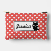 Red Polka Dot and Black Cat Personalized Etui (Voorkant)