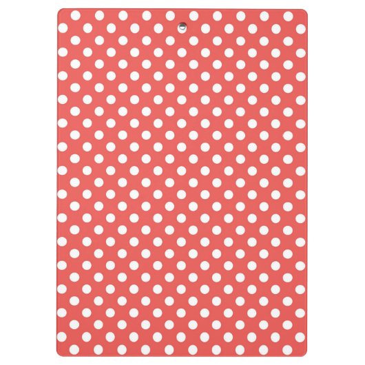 Red Polka Dot and Black Cat Personalized Klembord (Achterkant)