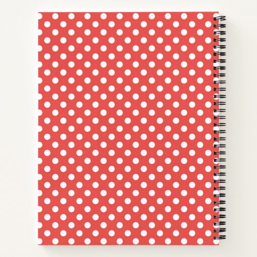 Red Polka Dot and Black Cat Personalized Notitieboek (Achterkant)