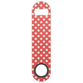 Red Polka Dot and Black Cat Personalized Speed Flessenopener (Achterkant)