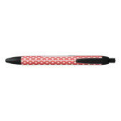 Red Polka Dot and Black Cat Personalized Zwarte Inkt Pen (Achterkant)