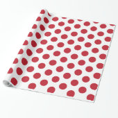Red Polka Dot Cadeaupapier (Uitgerold)