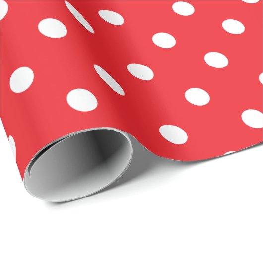 Red Polka Dot Cadeaupapier (Rol Hoek)