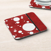 Red Polka Dot Cork Onderzetter (Linkerzijde)
