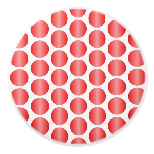 Red Polka Dot Design Keramische Knop (Voorkant)