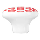 Red Polka Dot Design Keramische Knop (Zijkant)