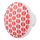 Red Polka Dot Design Keramische Knop (Rechts)