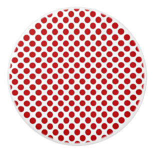 Red Polka Dot Design - Ladeknop Keramische Knop