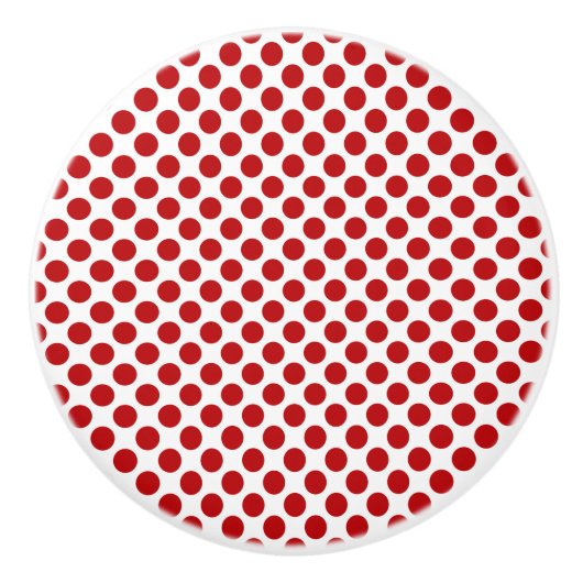 Red Polka Dot Design - Ladeknop Keramische Knop (Voorkant)
