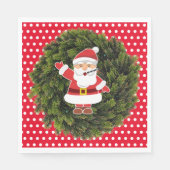 Red Polka Dot Father-kerstpapier Napkins Servet (Voorkant)
