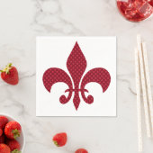 Red Polka Dot Fleur de Lis Servetten (Insitu)
