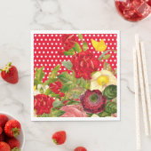 Red Polka Dot, Floral en Buttlerfly Servet (Insitu)
