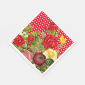 Red Polka Dot, Floral en Buttlerfly Servet (Hoek)