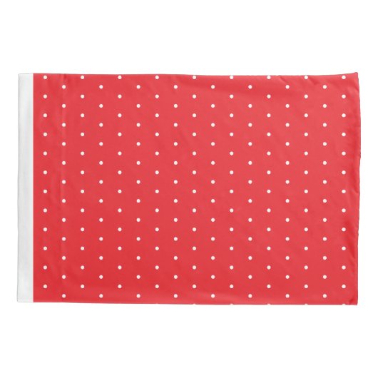 Red Polka-Dot Girl's Monogram Kussensloop (Achterkant)