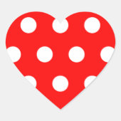 Red Polka Dot Hart Sticker (Voorkant)