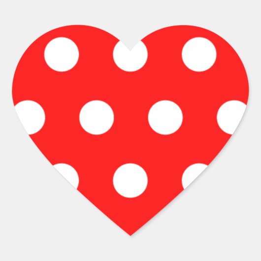 Red Polka Dot Hart Sticker (Voorkant)