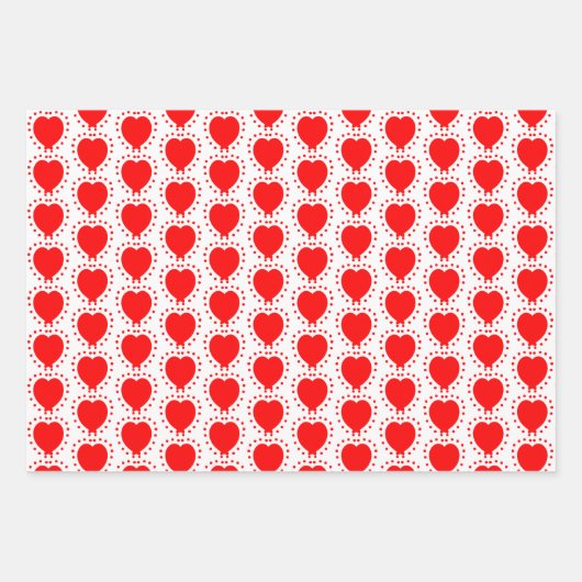 Red Polka Dot Heart Abstracte speciale voorvallen Inpakpapier Vel (Voorkant)