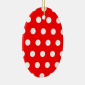 Red Polka Dot Keramisch Ornament (Rechts)