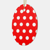 Red Polka Dot Keramisch Ornament (Links)