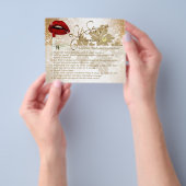 Red Polka Dot Lips Instruction Flyer - Gold (Hand)