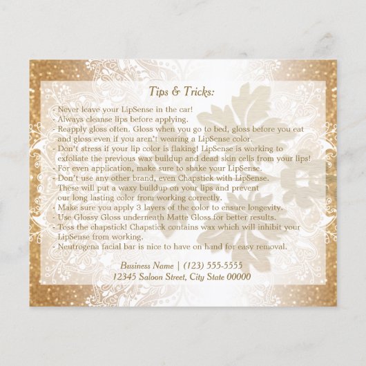 Red Polka Dot Lips Instruction Flyer - Gold (Achterkant)