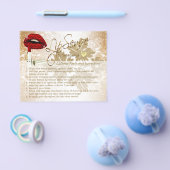 Red Polka Dot Lips Instruction Flyer - Gold (Enkel)