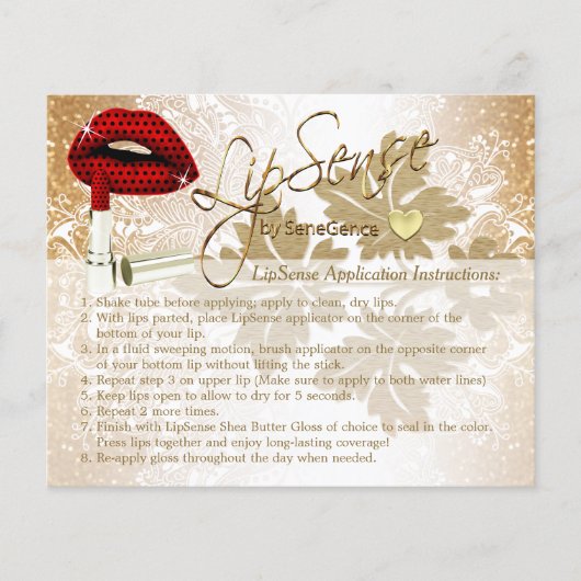 Red Polka Dot Lips Instruction Flyer - Gold (Voorkant)
