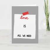 Red Polka Dot Love Note Card Kaart (Voorkant)