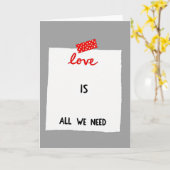 Red Polka Dot Love Note Card Kaart (Gele Bloem)