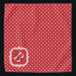 Red Polka Dot met White Monogram Bandana<br><div class="desc">Kute en fel monogram bandana ontwerp! Polka stip gepatterd met elegant monogram motief. Een geweldige accessoire voor je huisdier! Wil je een andere kleur? Klik op de personaliseer knoop en klik voor verdere aanpassing om de achtergrondkleur te veranderen.</div>