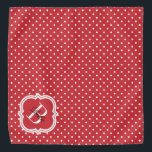 Red Polka Dot met White Monogram Bandana<br><div class="desc">Kute en fel monogram bandana ontwerp! Polka stip gepatterd met elegant monogram motief. Een geweldige accessoire voor je huisdier! Wil je een andere kleur? Klik op de personaliseer knoop en klik voor verdere aanpassing om de achtergrondkleur te veranderen.</div>