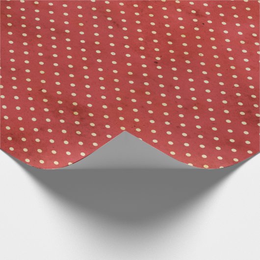 Red Polka Dot Modern Farmhouse Cadeaupapier (Hoek)