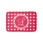 Red Polka Dot Monogram Badmat (Voorkant)
