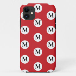 Red Polka Dot Monogram Case-Mate iPhone Case