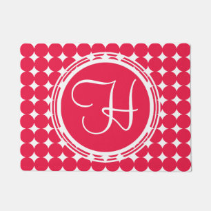 Red Polka Dot Monogram Deurmat