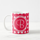 Red Polka Dot Monogram Koffiemok (Links)