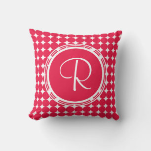Red Polka Dot Monogram Kussen