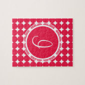 Red Polka Dot Monogram Legpuzzel (Horizontaal)