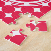 Red Polka Dot Monogram Legpuzzel (Zijkant)